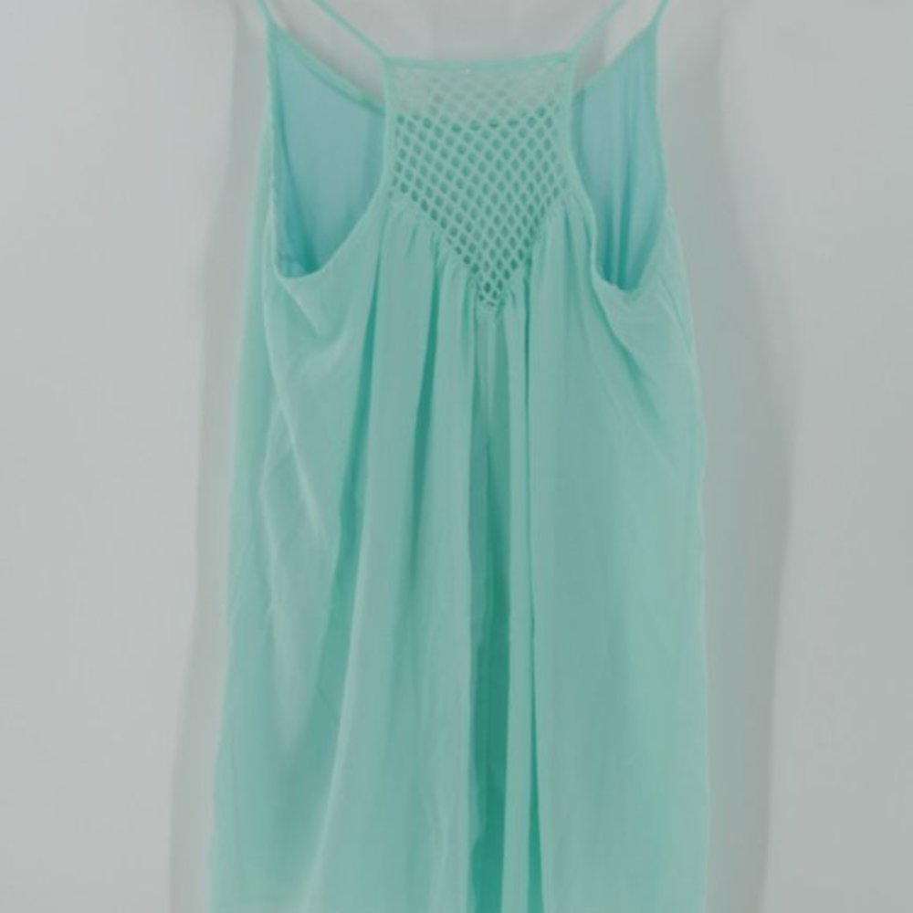 Turquoise Flowy‎ Razorback Blouse - Picture 3 of 4